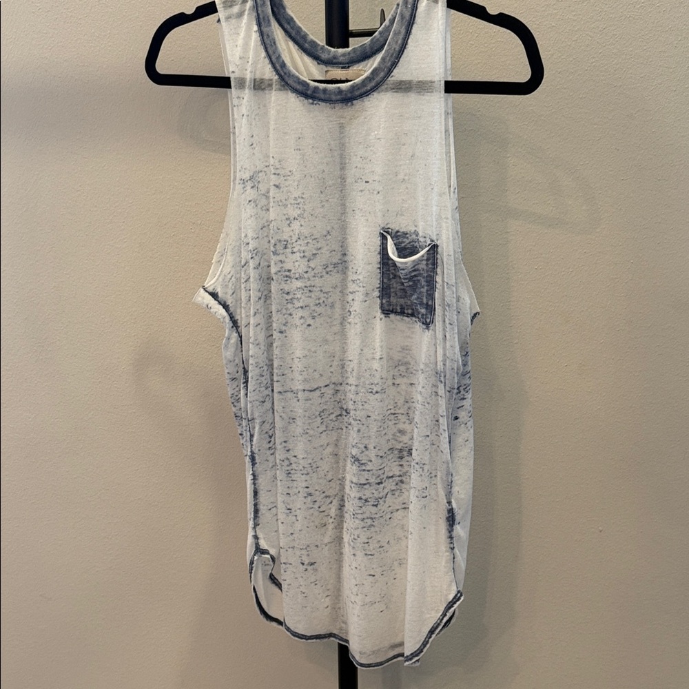 Chaser White and Blue Muscle Tee